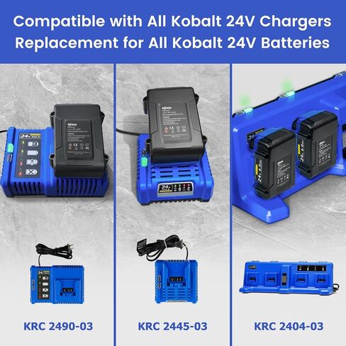 Battery Replacement for Kobalt 24V: 6.5Ah Lithium ion for 24-Volt Max Battery KB624-03 KB524-03 KB424-03 KB224-03 KB124-03 Compatible with All Kobalt 24 V Cordless Power Tool 2 Packs in Saudi Arabia
