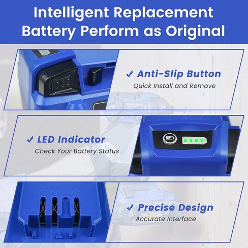 Battery Replacement for Kobalt 24V: 6.5Ah Lithium ion for 24-Volt Max Battery KB624-03 KB524-03 KB424-03 KB224-03 KB124-03 Compatible with All Kobalt 24 V Cordless Power Tool 2 Packs in Saudi Arabia