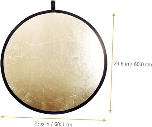 NUOBESTY 60cm 2-in-1 Round Foldable Photography Reflector Silver Gold Portable Photo Lighting Reflector for Studio and Outdoor Photography in Kuwait