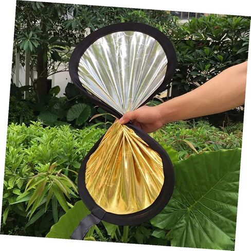 NUOBESTY 60cm 2-in-1 Round Foldable Photography Reflector Silver Gold Portable Photo Lighting Reflector for Studio and Outdoor Photography in Kuwait