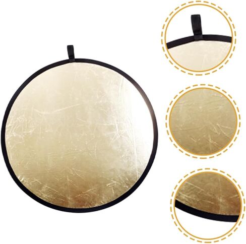 VANZACK 60cm 2-in-1 Photography Reflector Disc Portable Light Reflector Silver Gold Multi-disc Outdoor Photo Lighting Accessory for Studio and Travel in Saudi Arabia