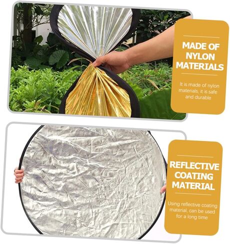VANZACK 60cm 2-in-1 Photography Reflector Disc Portable Light Reflector Silver Gold Multi-disc Outdoor Photo Lighting Accessory for Studio and Travel in Saudi Arabia