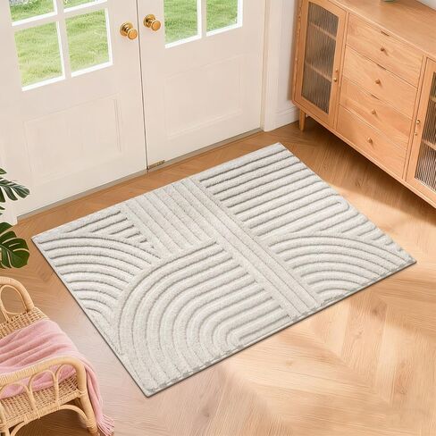 Pauwer 8x10 Washable Area Rugs for Living Room Modern Grey Solid Color Soft Fluffy Rugs for Bedroom Non Slip Boho Accent Indoor Mat Floor Carpet Cover for Kids Room Dining Room Kitchen Office in Kuwait