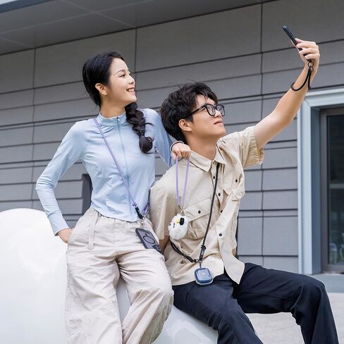 JJC Osmo Pocket 3 وحبل للهاتف، حزام كتف أنيق مع برغي 1/4"-20 ورقعة هاتف، سلسلة متعددة الوظائف مضادة للفقد متوافقة مع Insta360X5 X4 X3 والكاميرات مع فتحة حزام أرجواني in Saudi Arabia