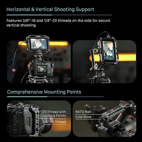 Tilta Camera Cage Power Kit Compatible with Canon C50 + 2* LP-E6P 2400mAh USB-C Rechargeable Batteries | Modular Full Cage with Mini PD V-Mount Battery Plate, Adjustable ARCA Base in Saudi Arabia