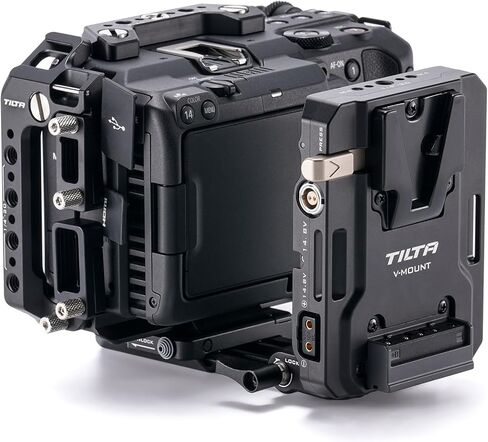 Tilta Camera Cage Power Kit Compatible with Canon C50 + 2* LP-E6P 2400mAh USB-C Rechargeable Batteries | Modular Full Cage with Mini PD V-Mount Battery Plate, Adjustable ARCA Base in Saudi Arabia