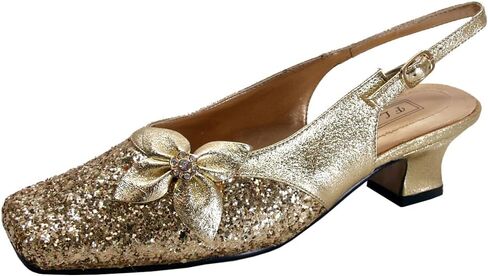 Floral Yesenia Women's Wide Width Dress Shoes, Evening Pumps, Dress Heels, Slingback Shoes in Saudi Arabia