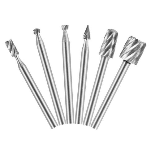 6 Pack Carbide Burr Bits with 1/8" Shank Rotary Tool Grinding Bits Rotary Burr Set for Dremel Mini Cordless Rotary Tool Woodworking Engraving Grooving Reaming Wood Stone Steel Plastic Carving in Saudi Arabia