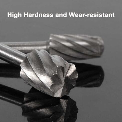 6 Pack Carbide Burr Bits with 1/8" Shank Rotary Tool Grinding Bits Rotary Burr Set for Dremel Mini Cordless Rotary Tool Woodworking Engraving Grooving Reaming Wood Stone Steel Plastic Carving in Saudi Arabia
