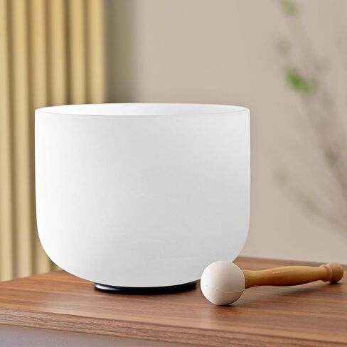 440HZ 8 Inch C Note Root Chakra Frosted Quartz Crystal Singing Bowl with Mallet and O-ring for Sound Healing Meditation in Saudi Arabia