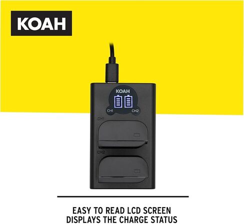 بطارية Koah Pro DMW-BLK22 (عبوتان) ومجموعة شاحن USB-C LED مزدوج (7.2 فولت، 2250 مللي أمبير في الساعة) in Saudi Arabia