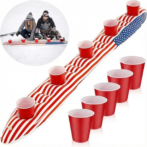 Inflatable Shot Ski Holder Party Board Retro Shot Board Set with Shot Glasses for Vacations Celebrations and Party in Saudi Arabia