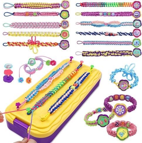 DDAI Elastic Cloth Band Bracelet Making Toy - Arts and Crafts Kit for Kids Weaving Loom Bracelets Kit 1000+ Colorful Fabric Loops - Birthday Gift for Girls Boys 6 7 8-12 Years Old in Saudi Arabia