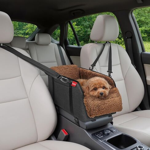 مقعد سيارة صغير للكلاب - مركزية ، مقعد صغير - Pet Pet Cat Puppy Booster Booster Carseat يصل إلى 11 رطلاً ، وسيارة مريحة مضادة للسرقة مع وسادة رقيقة قابلة للغسل ووسادة ، والرمادي ، والرمادي in Kuwait