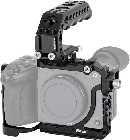 Nitze FX2 Cage Kit for Sony FX2 Camera, with Built-in Cold Shoe, NATO Rail, Quick Release Plate for Arca, HDMI Calbe Clamp, Ergonomic NATO Handle - T-S17D in Saudi Arabia