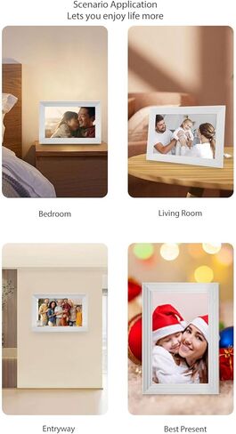 Sorandy 10.1 Inch Digital Picture Frame, WiFi Smart Photo Frame with 1280x800 IPS HD Auto Rotate 32GB, Share Photos Remotely via App for Home Office Gift in Saudi Arabia