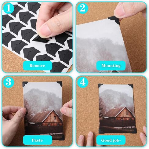 Classicseali 600 Pcs Photo Corner Stickers,Black Scrapbook Photo Corners, Photos Corners Self Adhesive for DIY Albums, Memory Books, and Journals in Saudi Arabia