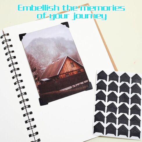 Classicseali 600 Pcs Photo Corner Stickers,Black Scrapbook Photo Corners, Photos Corners Self Adhesive for DIY Albums, Memory Books, and Journals in Saudi Arabia