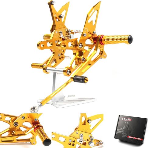 Arashi Version 2.0 Adjustable Rearsets for Kawasaki Ninja ZX6R ZX-6R 2025, Motorcycle Accessories Parts Black in Kuwait