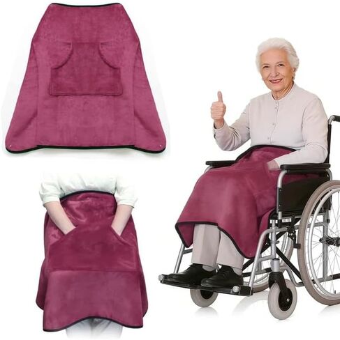 بطانية SJC LAP لبطانية كرسي متحرك خفيف الوزن مع شال مكتب الفانيلا الفخمة للأريكة ، سرير 43.3 "*27.5" (أحمر) in Kuwait