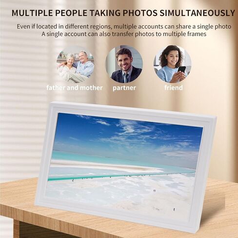إطار صور رقمي مقاس 21.5 بوصة، إطار صور رقمي بشاشة تعمل باللمس مقاس 1920 × 1080، مع تطبيق، لإعلان فيديو الصور (قابس أمريكي) in Kuwait