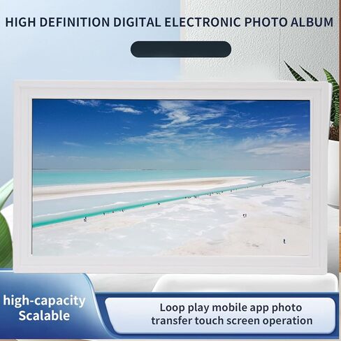 إطار صور رقمي مقاس 21.5 بوصة، إطار صور رقمي بشاشة تعمل باللمس مقاس 1920 × 1080، مع تطبيق، لإعلان فيديو الصور (قابس أمريكي) in Kuwait