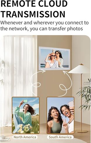إطار صور رقمي مقاس 21.5 بوصة، إطار صور رقمي بشاشة تعمل باللمس مقاس 1920 × 1080، مع تطبيق، لإعلان فيديو الصور (قابس أمريكي) in Kuwait