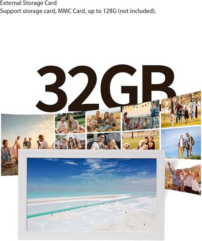 إطار صور رقمي مقاس 21.5 بوصة، إطار صور رقمي بشاشة تعمل باللمس مقاس 1920 × 1080، مع تطبيق، لإعلان فيديو الصور (قابس أمريكي) in Kuwait