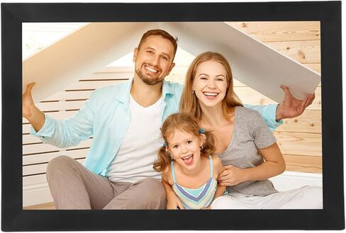 إطار صور رقمي GOWENIC مقاس 16.7 بوصة واي فاي، إطار صور رقمي LCD 1920x1080 مع مساحة تخزين 32 جيجابايت، يدعم تنسيقات الصور والفيديو المتعددة (قابس الولايات المتحدة) in Saudi Arabia