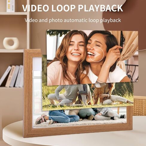إطار صورة رقمي 13.3 بوصة، إطار صور رقمي ذكي واي فاي مع شاشة لمس عالية الدقة 1280 × 800، تدوير تلقائي، مشاركة فيديو الصور عبر التطبيق من أي مكان، للعائلة (قابس الولايات المتحدة) in Kuwait
