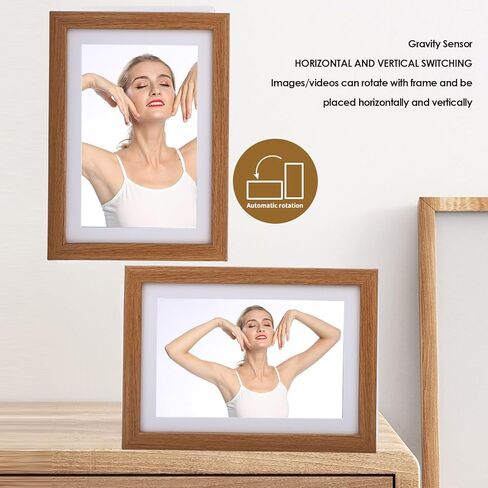 إطار صورة رقمي 13.3 بوصة، إطار صور رقمي ذكي واي فاي مع شاشة لمس عالية الدقة 1280 × 800، تدوير تلقائي، مشاركة فيديو الصور عبر التطبيق من أي مكان، للعائلة (قابس الولايات المتحدة) in Kuwait