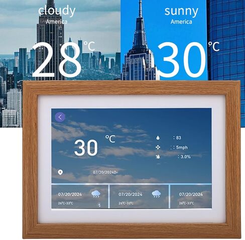 إطار صورة رقمي 13.3 بوصة، إطار صور رقمي ذكي واي فاي مع شاشة لمس عالية الدقة 1280 × 800، تدوير تلقائي، مشاركة فيديو الصور عبر التطبيق من أي مكان، للعائلة (قابس الولايات المتحدة) in Kuwait