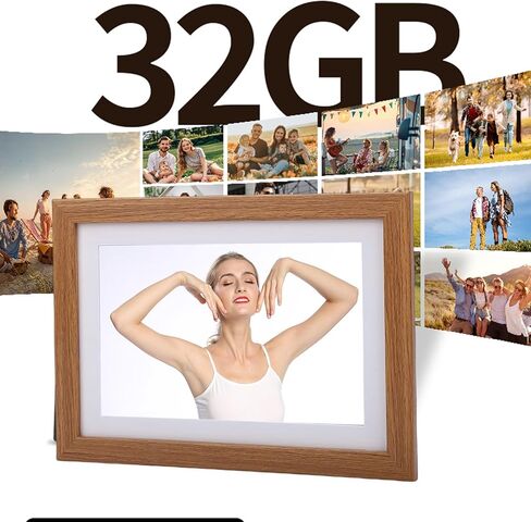إطار صورة رقمي 13.3 بوصة، إطار صور رقمي ذكي واي فاي مع شاشة لمس عالية الدقة 1280 × 800، تدوير تلقائي، مشاركة فيديو الصور عبر التطبيق من أي مكان، للعائلة (قابس الولايات المتحدة) in Kuwait