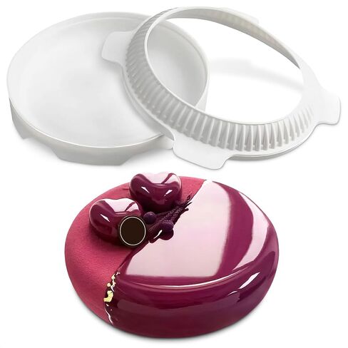 Vikrom Silicone Mousse Mould - قالب كعكة السيليكون الدائري ، 7.5 بوصة (33.5 أوقية سعة) ، سهلة الاستخدام وغسالة الصحون آمنة وخفيفة الوزن وسهلة التخزين ، مناسبة لكعك الموس والخبز والكعك in Saudi Arabia