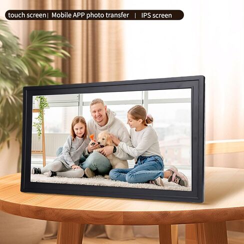 إطار صورة رقمي Vikye مقاس 21.5 بوصة، وشاشة LCD 1920x1080 مع مساحة تخزين 32 جيجابايت واتصال WiFi، ومشاركة حسابات متعددة للصور ومقاطع الفيديو (قابس الولايات المتحدة) in Saudi Arabia