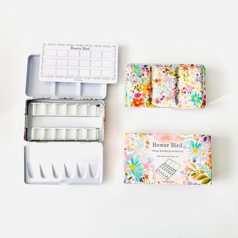 لوحة ألوان مائية فارغة، لوحة معدنية من القصدير للألوان المائية للفنان، علبة طلاء معدنية ذات نمط فريد من نوعه للألوان المائية والزيوت والغواش (12 بئرًا) in Kuwait