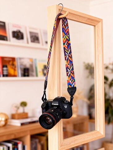 Adjustable Woven Camera Shoulder Strap Vintage Ethnic Style for DSLR Mirrorless Photography Travel in Saudi Arabia
