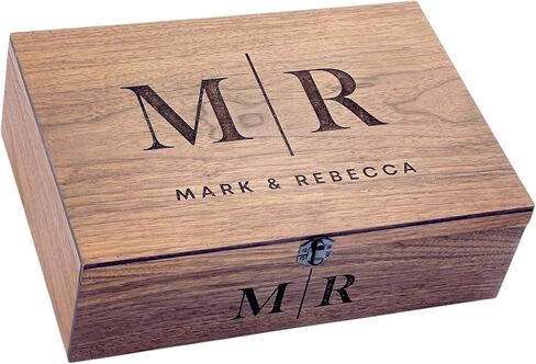 Personalized Memory Keepsake Wooden Box - Gift for Him, Her, Boyfriend, Girlfriend, Couple, Anniversary, Engagement, Wedding gift, Gift box (Walnut, Extra Small) in Saudi Arabia