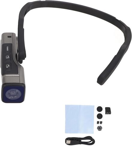 aqxreight 4K Camcorder with WiFi Head Mounted Design 20MP Photo Capability Stabilizer HandsFree Vlogging Camera with App for Outdoor Activities in Saudi Arabia