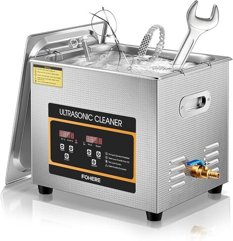 Ultrasonic Cleaner 6.5L with Heater and Timer, 1.7 Gal 180W Stainless Steel Commercial Cleaning Machine for Watch Instruments, Circuit Board, Parts, Glasses, Watch, Bike Chain, Metal Engine Parts, Gun in Saudi Arabia