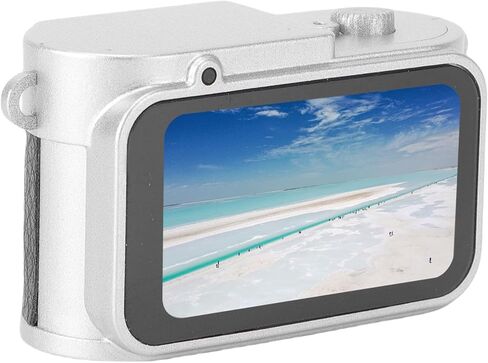 Diyeeni Mini Keychain Camera, 2K FHD Video Recorder 2MP Digital Camera with 1.47 Inch Color Screen & Built in 4 Filters LED Flash, Rechargeable Small Cameras for Travel Vlog (White) in Saudi Arabia