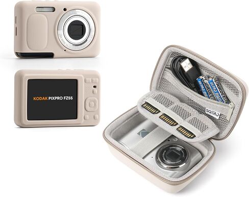 SQERO Digital Camera Case for KODAK PIXPRO FZ55 - with Soft Silicone FZ55 | Compact Travel Bag with 3 SD Card Slots, Small Lightweight Pouch, Cute Gifts for Adults Kids in Saudi Arabia