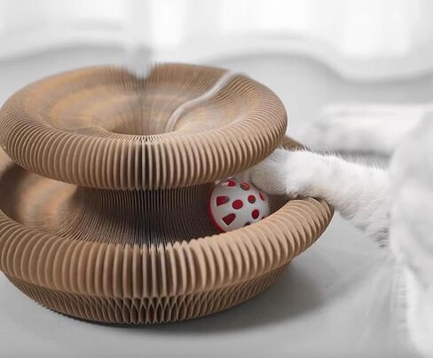 Kitty Kurlz Cat Toy ، Cat Scratcher ، عضل سحري على طراز Infinity ، مقاوم للخدش ومقاوم للتآكل ، ألعاب قطط قابلة للطي للقطط الداخلية in Kuwait