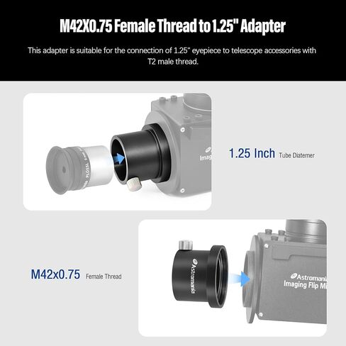 Astromania M42X0.75 Female Thread to 1.25" Adapter - Bundle with - Telescope Eyepiece 4mm, Wide Angle 58 Degree in Saudi Arabia