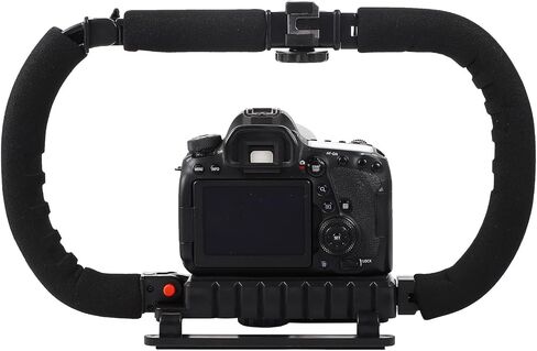 جهاز تثبيت الكاميرا ثنائي الجانب المحمول من TEHAUX لتصوير فيديو DSLR والهواتف الذكية، دعامة دعم للكاميرا قابلة للطي مع وظيفة مضادة للاهتزاز لمبدعي الفيديو والمصورين in Kuwait