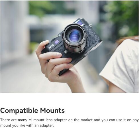 TTARTISAN 100mm F2.8 for M Mount, Bubble Bokeh Lens Full Frame Manual Focus Soap Bubble Bokeh Prime Lens Compatible with M10 M11 M240 Series M9P M10R Film Cameras in Saudi Arabia
