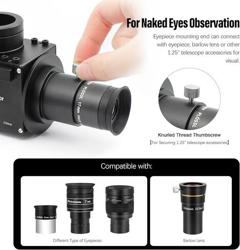 Astromania M42X0.75 Female Thread to 1.25" Adapter - Bundle with - 2X Barlow Lens Upgraded 1.25 inch in Saudi Arabia