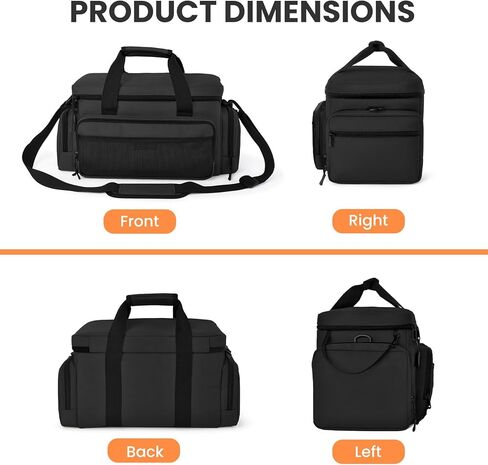 VJI Heavy Duty Tool Bag with Multi-Pockets, Portable Storage Bag with Large Zipper, Carrying Toolbag with Adjustable Shoulder Strap and Ergonomic Handle, Repairman, Carpenters, Handyman, Black in Saudi Arabia
