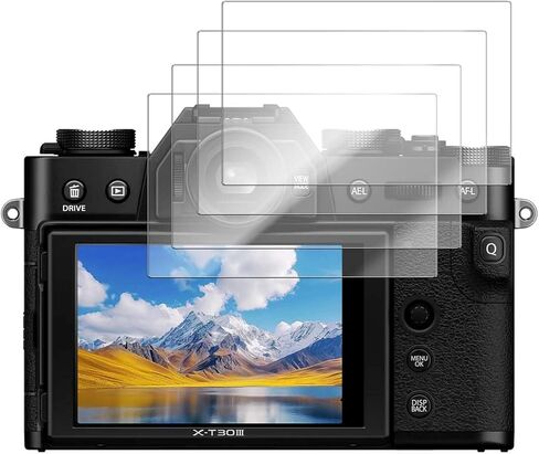 واقي شاشة مكون من 4 قطع لكاميرا Fujifilm X-T30 III، زجاج مقسى بدرجة صلابة 9H لكاميرا Fujifilm X-T30 III، مضاد للخدش، خالٍ من الفقاعات، وضوح عالي الدقة in Saudi Arabia