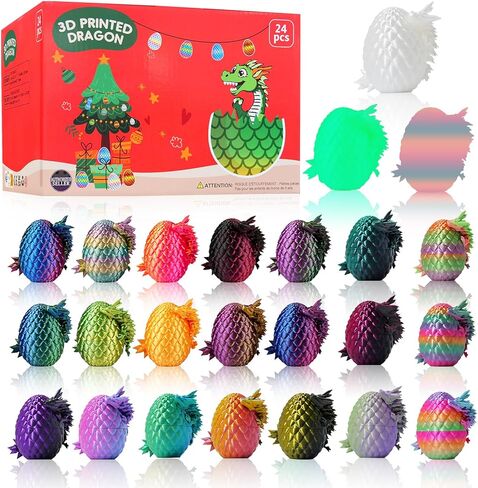 12pcs بيض التنين المطبوع ثلاثية الأبعاد مع التنين داخل ، مجموعة بيض التنين الصغيرة ، لعبة Crystal Dragon Toy for Kids & Ons Homexhip زخرفة وتخزين. in Kuwait